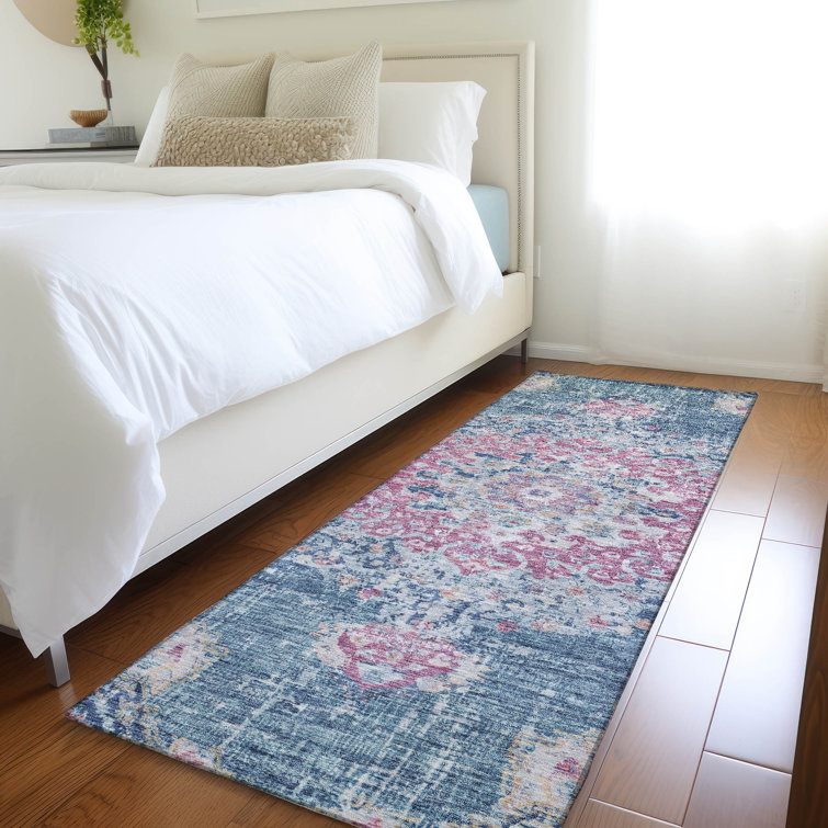 Machine Washable Indoor/Outdoor Claudian ACN1236 Blue Rug