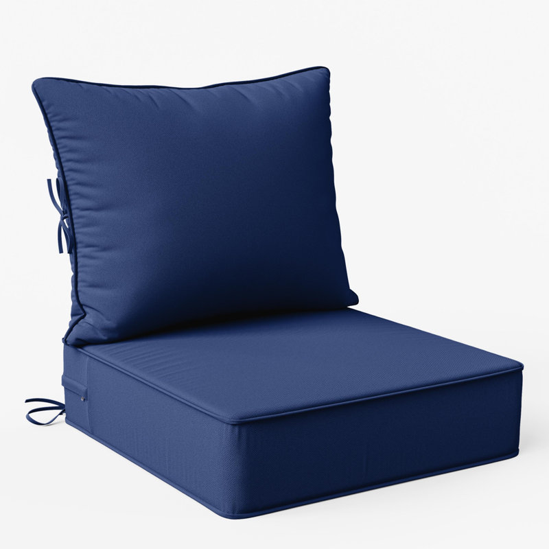 Wynee 24"W X 24"D Outdoor Cushions 6.5'' Deep Seating Cushion Set Indoor and Outdoor Seat / Back Cushion, Only Cushions, Blue
