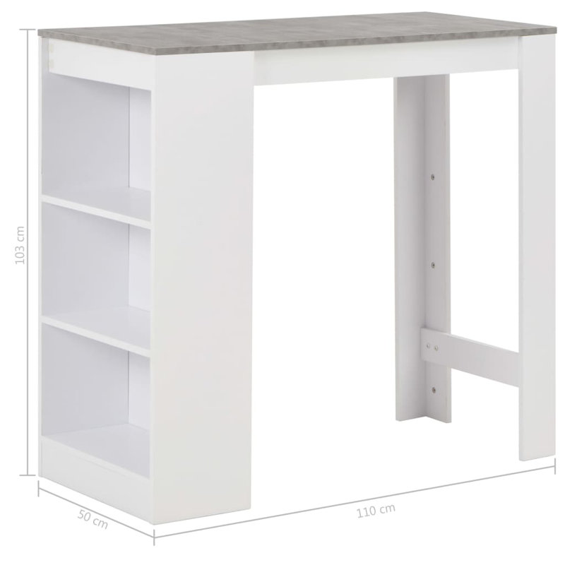 Atalanta Dining Table, White, Concrete