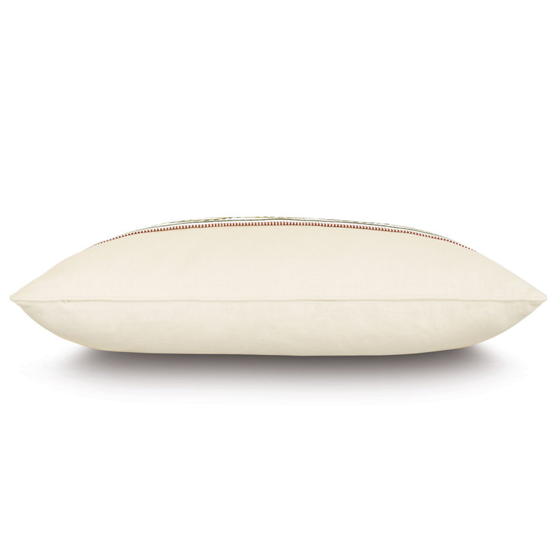 Marguerite Embroidered Linen Throw Pillow