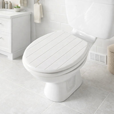 Wooden Toilet Seat With Unique Design 18 Inch Mdf Wood 