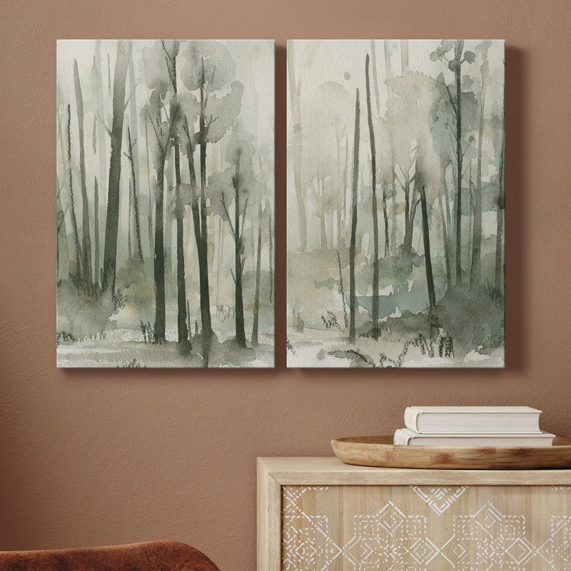 Toile tendue avec châssis de qualité supérieure Into The Woods III - prête à être accrochée, H 48 po x l 64 po x P 1 po