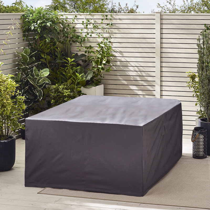 Alahni Outdoor 4-5 Seat Corner Sofa with Cushions and Coffee Table - Modern Rattan (Cover Included), Natural/Taupe