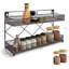 Étagère à épices de cuisine à 2 niveaux pour comptoir ou fixation murale, organisateur de rangement de pots, support d'armoire, organisateur d'assaisonnement pour épices (bronze)
