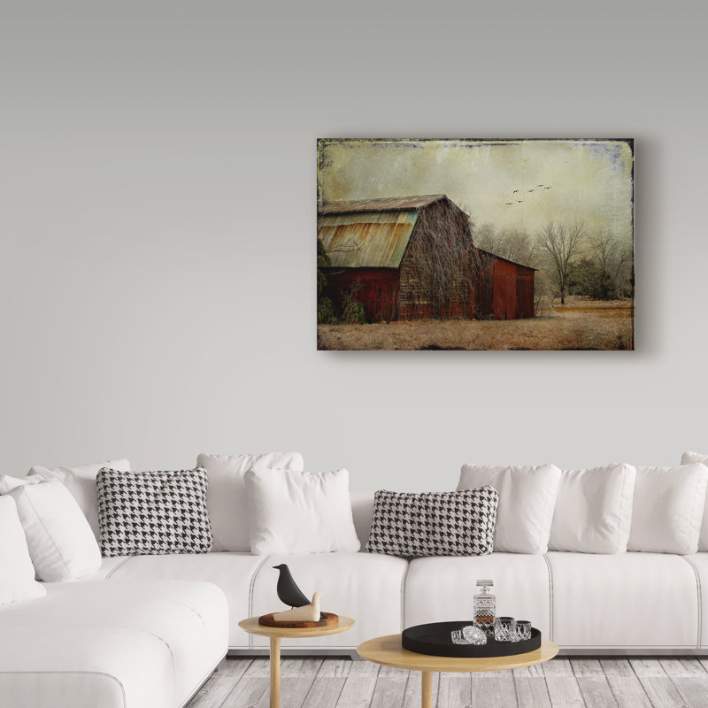 « the red grange », reproduction de photo sur toile tendue, H 12 po x l 19 po x P 2 po