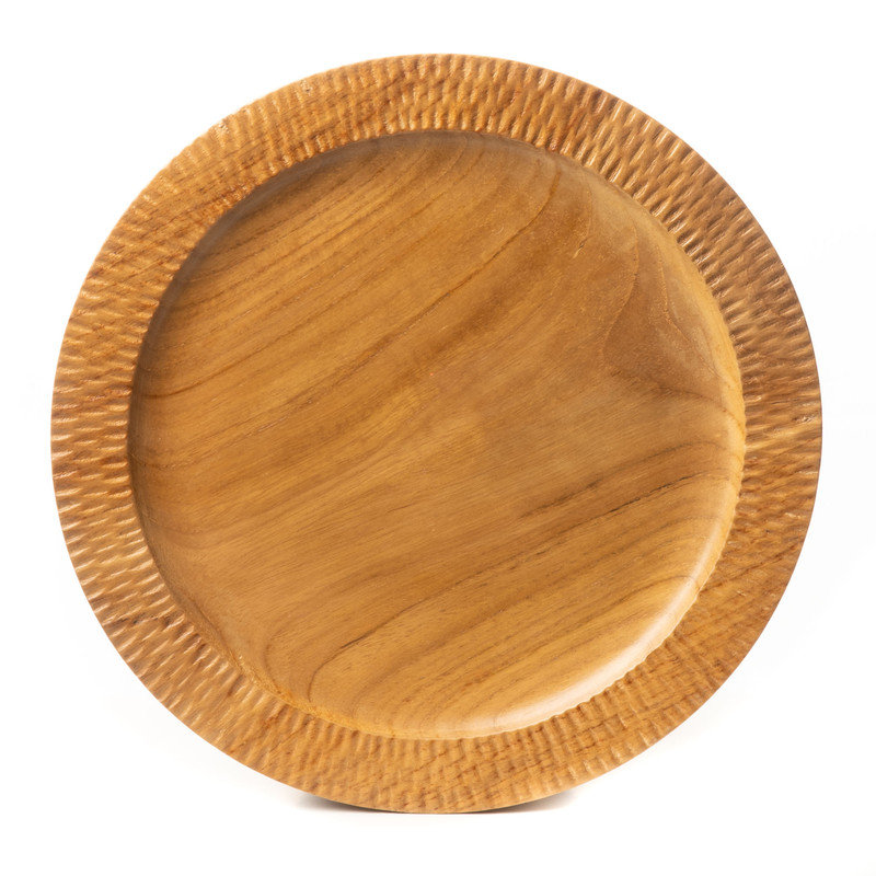 Assiette de service en teck Hassunzara