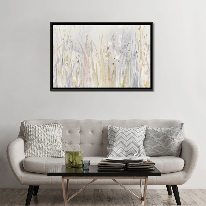 « automne herbe », reproduction d’art sur toile, H 18 po x l 26 po x P 1,5 po, Toile avec cadre noir, Pas de tapis