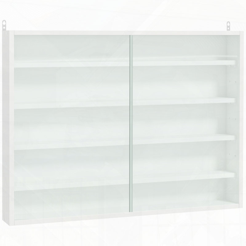 5-Tier Display Cabinet Glass Display Case with 2 Doors and Adjustable Shelves
