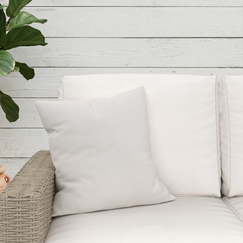 Coussin décoratif intérieur / extérieur Gabi, Carré 18 po, Toile Sunbrella® naturel