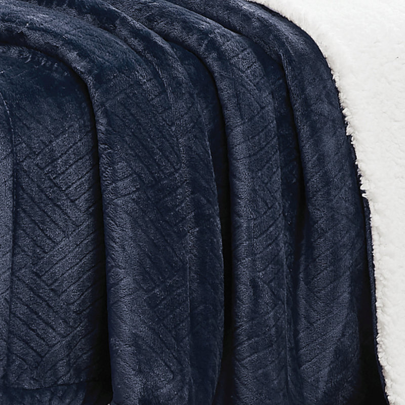 Couverture en fausse fourrure véritablement douce, Simple extra long, Indigo