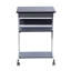 Chariot à roulettes pour ordinateur portable avec rangement, graphite, poste de travail durable et mobile pour la maison ou le bureau