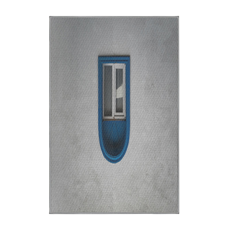 Tapis gris clair / bleu Power Loom, Rectangle 5 pi x 7 pi
