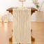 Chemin de table en gaze de coton beige rustique de 3 m (10 pi 120 po) pour décoration estivale bohème, mariage, anniversaire, maison | Chemin de table en gaze de coton transparent de style ferme pour fête prénatale, enterrement de vie de jeune fille et fêtes