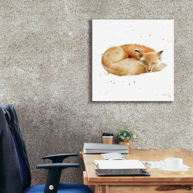 «Sleeping Fox» par Katrina Pete, estampe numérique sur toile, H 26 po x l 26 po x P 1,5 po