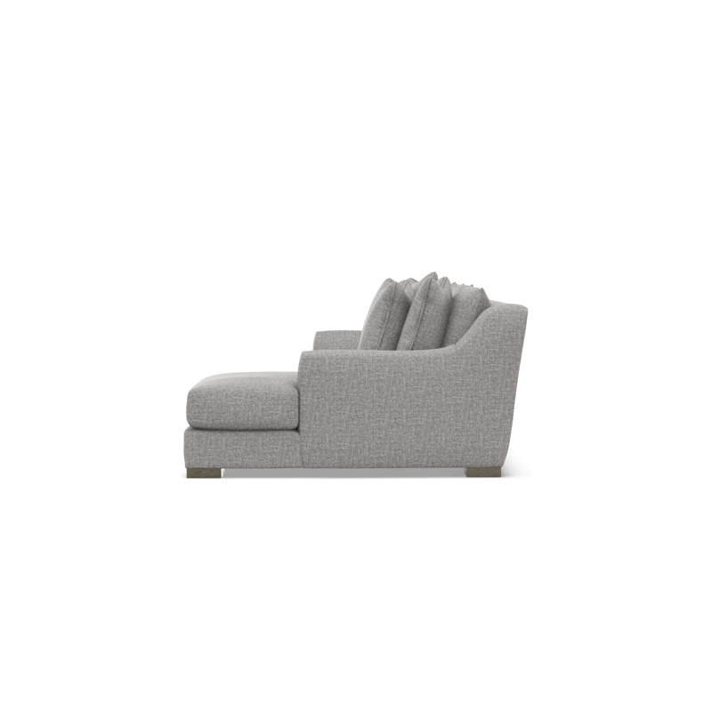 Gabi 3-Piece Fabric Sectional, Gray Polyester, 35" H x  105" W x 63.5" D, Right Hand Facing