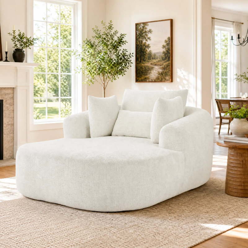 Upholstered Chaise Lounge, Beige