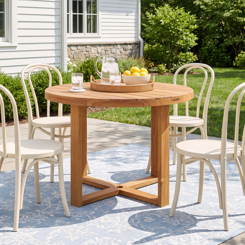 Amira Mayaguana Round Teak Dining Table