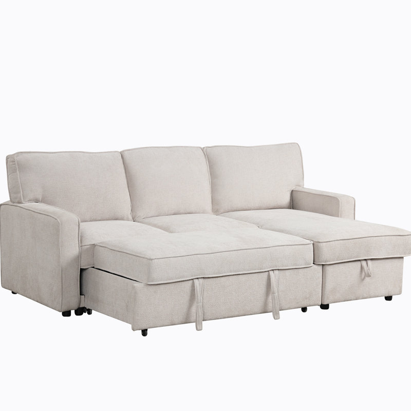 Canapé-lit modulaire avec espace de rangement U_STYLE Upholstery, Polyester beige