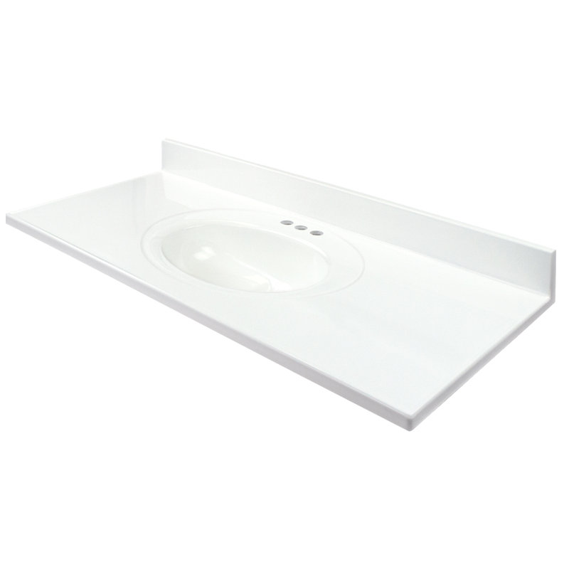Dessus de salle de bain simple 49 po meuble-lavabo, Blanc