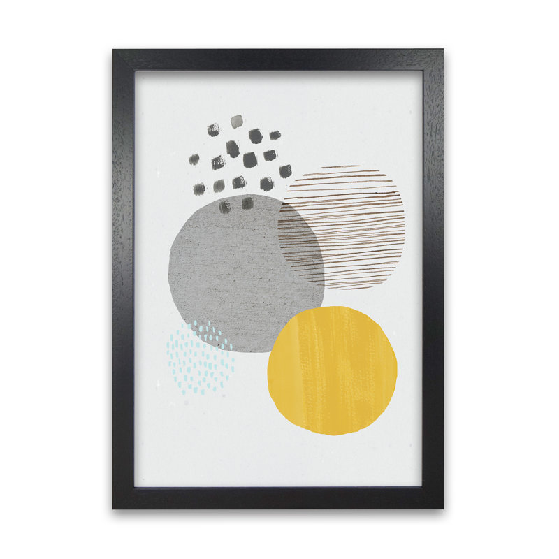 Abstract Mustard And Grey by Laura Irwin - No Frame Print, 59.4cm H x 42cm W x 3cm D, Black Framed