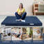 Grand canapé-lit pliant convertible grand format avec mousse à mémoire de forme, coussin et housse lavable, chaise-lit multi-usage pour chambre d'amis, bleu