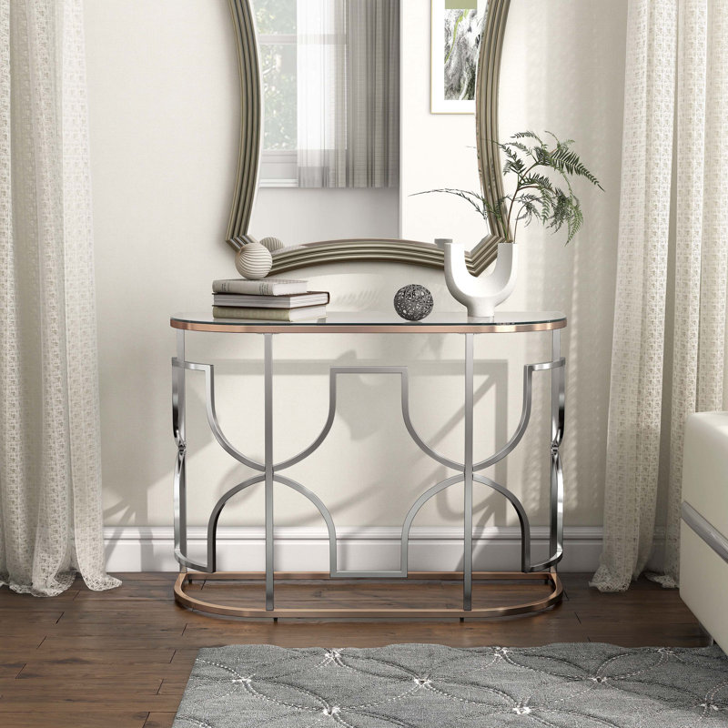 Fullerton 42'' Glass Top Console Table