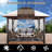 12x12 Pop up Gazebo with Mosquito Netting, Metal Frame Canopy with Double Roof, Outdoor Canopy Tent with Portable Carrying Bag, Party Tent for Garden-112380089