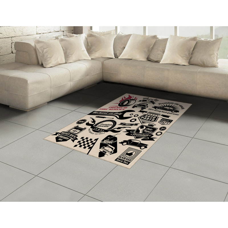 Tapis décoratif rétro en fibres à haute densité, Rectangle— 4 pi x 5 pi 8 po