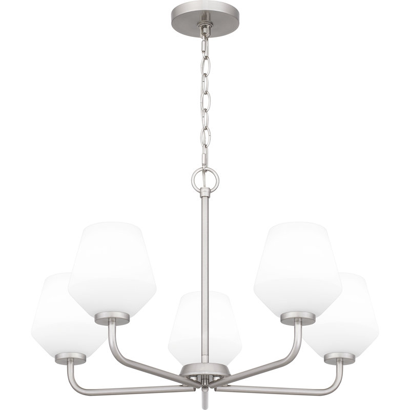 Sirkka 5-Light Matte Black Chandelier, Nickel brossé