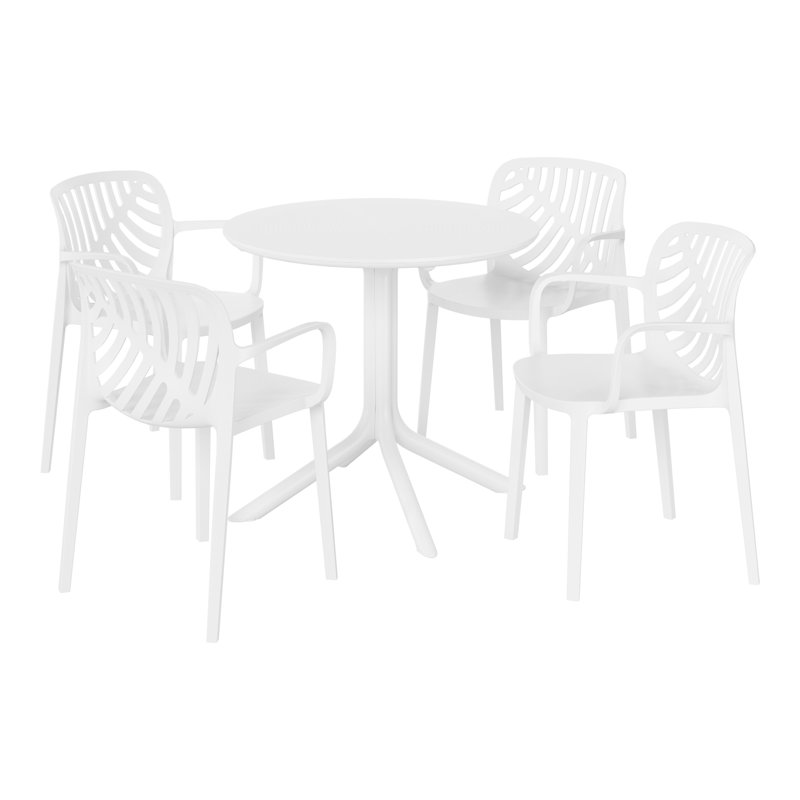 Ensemble repas extérieur pour 4 personnes, Blanc