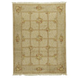Hand Knotted Oriental Area Rug in Beige
