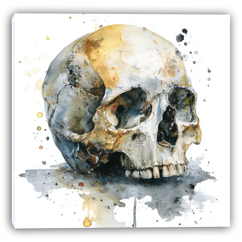 «Watercolor Skull Vision», art mural sur toile tendue