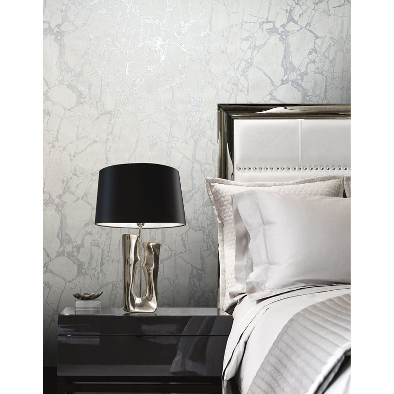 Adalbert Marble, White/Silver