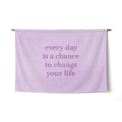 Chaque jour est une chance de changer votre vie — Vieille Toile de lin — Décor tissé paysage