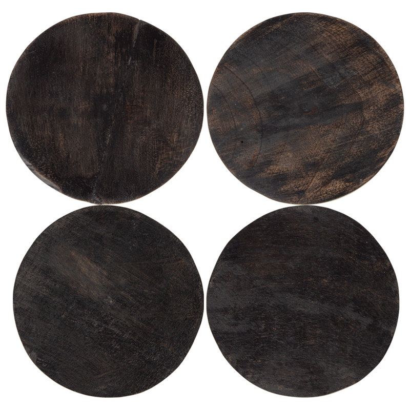 Sous-verre en bois, Noir