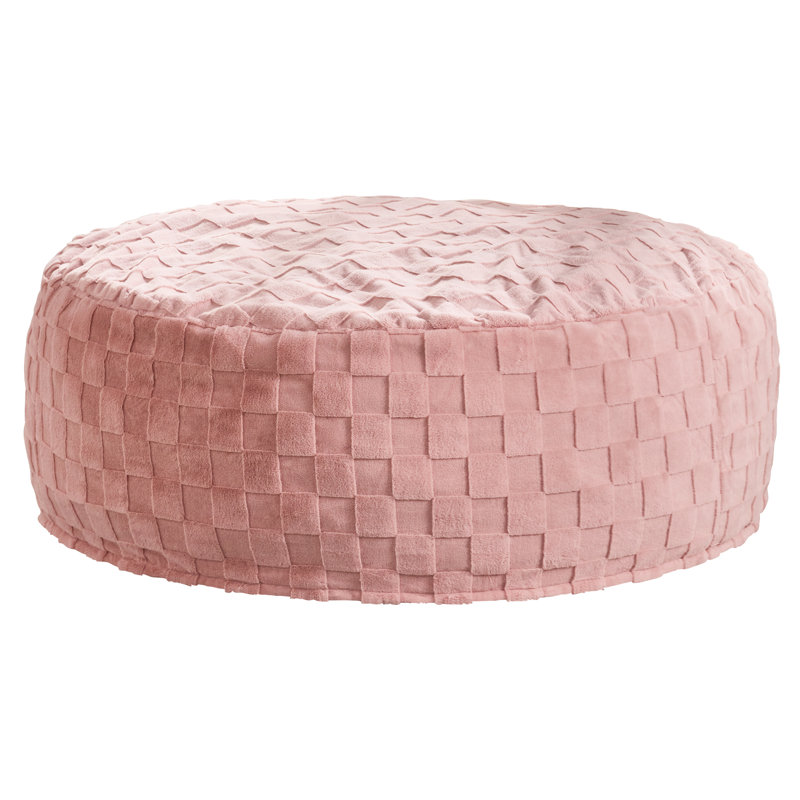 Pouf géant de 1,80 m, sans os, prérempli de mousse à mémoire de forme, housse en peluche à carreaux lavable à la machine, rose, idéal pour le salon, la chambre, le dortoir ou le bureau.