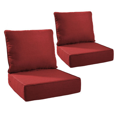 Allo 24"X24"X6" Thick Cushions & Pillows Set - Deep Seat Indoor/Outdoor Water & Fade Resistant by Latitude Run