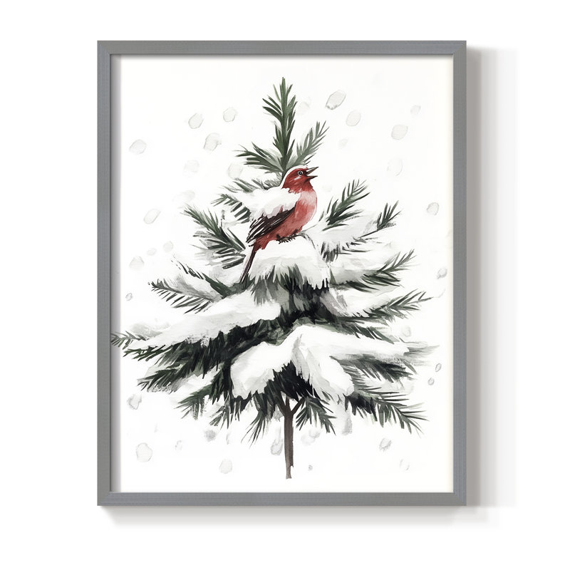 «Christmas Holiday Art» CDXXXIV, reproduction d'art encadrée - bois massif, H 11 po x l 9 po, Gris