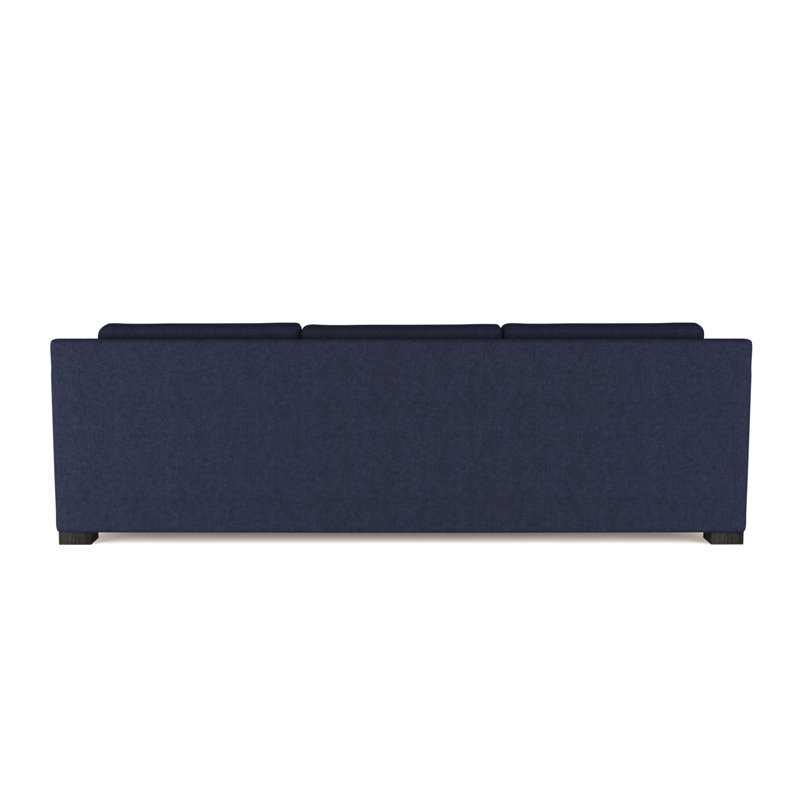 Canapé Mercer, Velours moelleux imprimé bleu, H 33,5 po x l 108 po x P 39 po, Ébène
