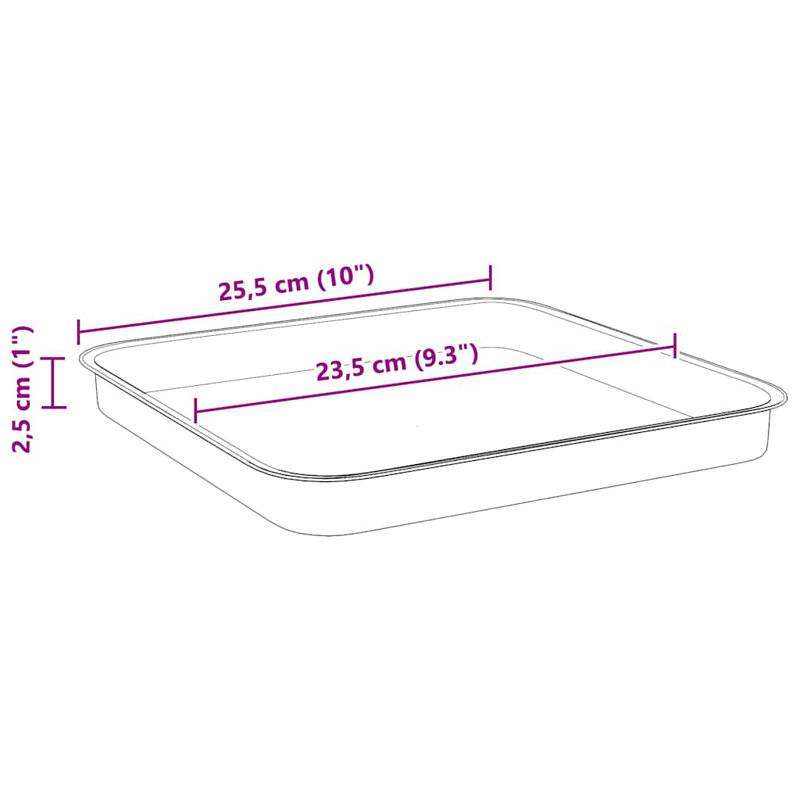 Planter, 26cm H x 33cm W x 33cm D, Black, 6