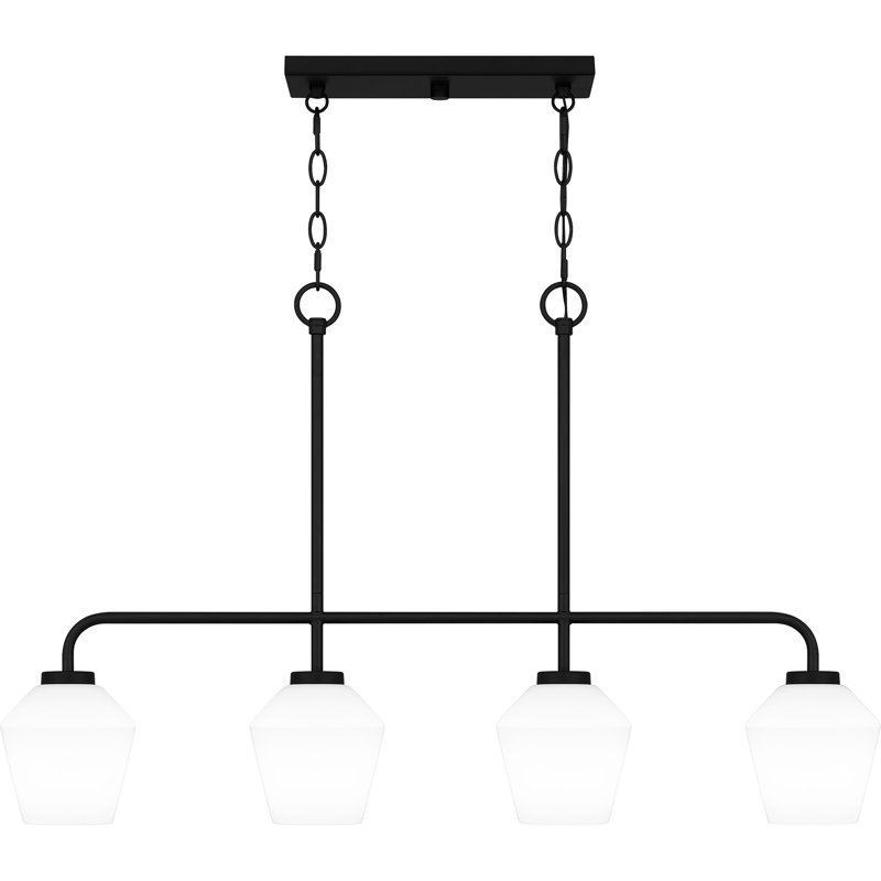 Sirkka 4 - Light Dimmable Kitchen Island Linear Chandelier, Matte Black