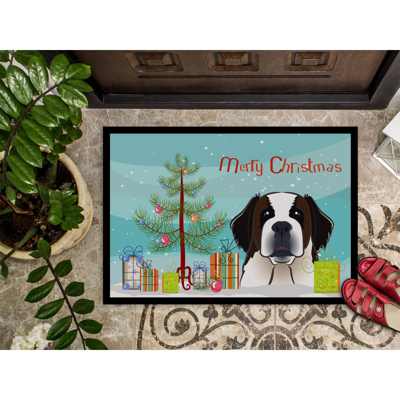 Julietta Non-Slip No Pattern Christmas Doormat, 1'6" x 2'3"