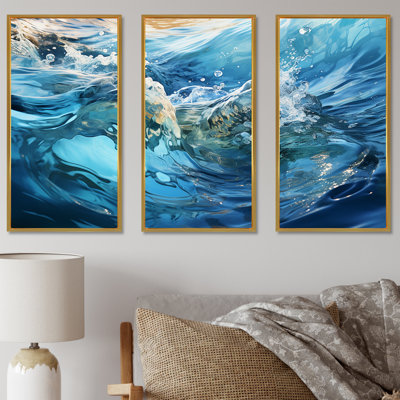 Ensemble d'art sur toile bleu marine et blanc Fusion IV