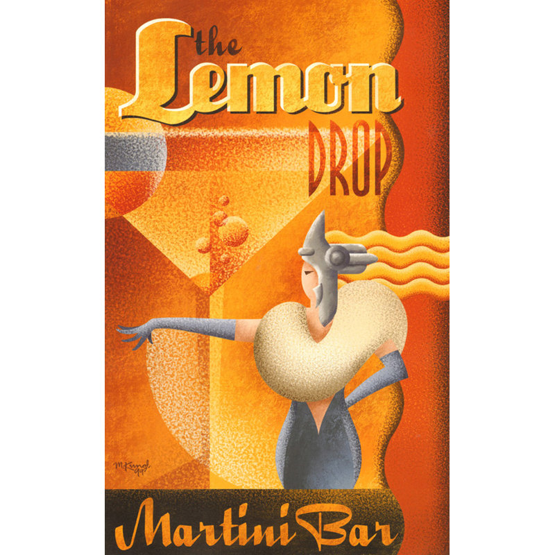 Bar à martini citron, H 18 po x l 11 po