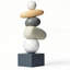 Statue en résine écologique 5,9 po x 3,3 po x 12,8 po - Statue de bonne chance équilibrée minimaliste pour bureau à domicile