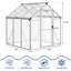 Serre en polycarbonate d'extérieur 6 x 6 pi avec cadre en aluminium, évent de toit réglable et porte verrouillable pour la cour, le jardin ou le patio-124940441-124940445