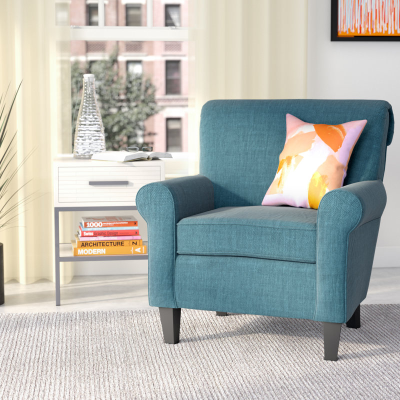 Fauteuil club moderne Macomber pouvant servir de fauteuil d'appoint, de fauteuil de chambre ou de fauteuil de lecture