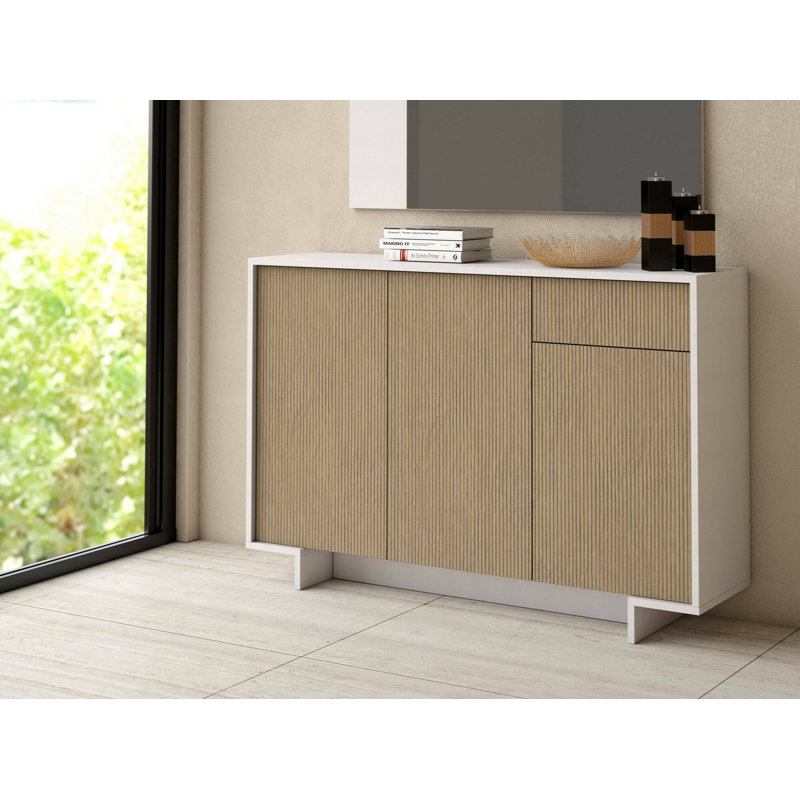 Catignani Standard Accent Chest, White/Beige