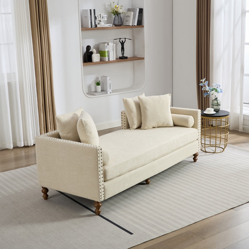 Chaise longue à revêtement moderne, Beige
