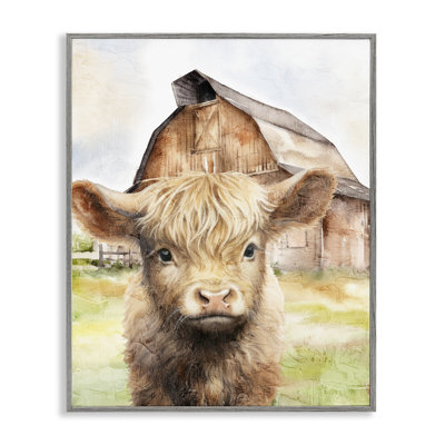 Cattle Little at Farm Framed Giclee Art by Kim Allen